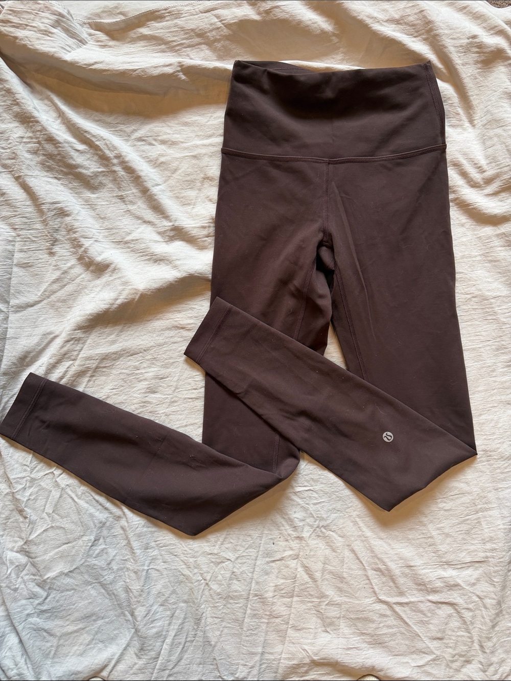 Lululemon wunder under high waisted leggings sz 4 25” cocoa